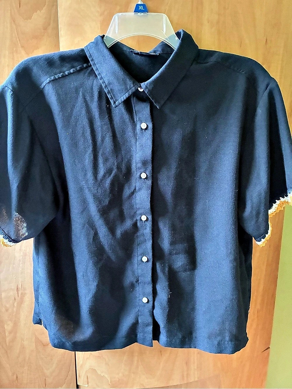 Nautica Short Sleeve Button Down navy Large